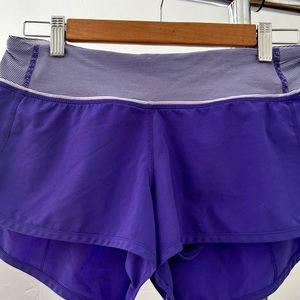 Lululemon Athletica purple running shorts